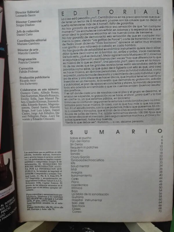 Revista El Musiquero Año 3 Nº 35 - 1988 - Tapa Charly García