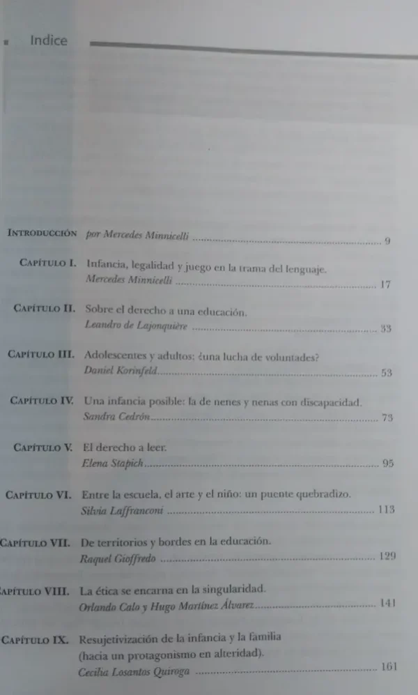 Infancia, Legalidad Y Juego En La Trama Del.. - M Minnicelli