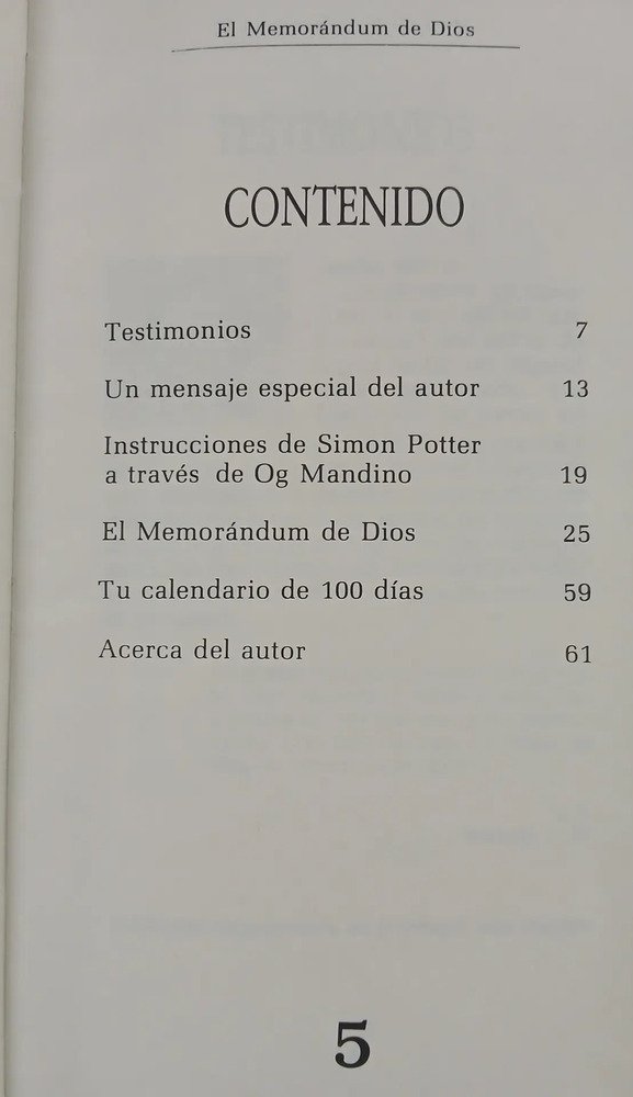 El Memorándum De Dios Og Mandino Editorial Diana 2da Ed 1993
