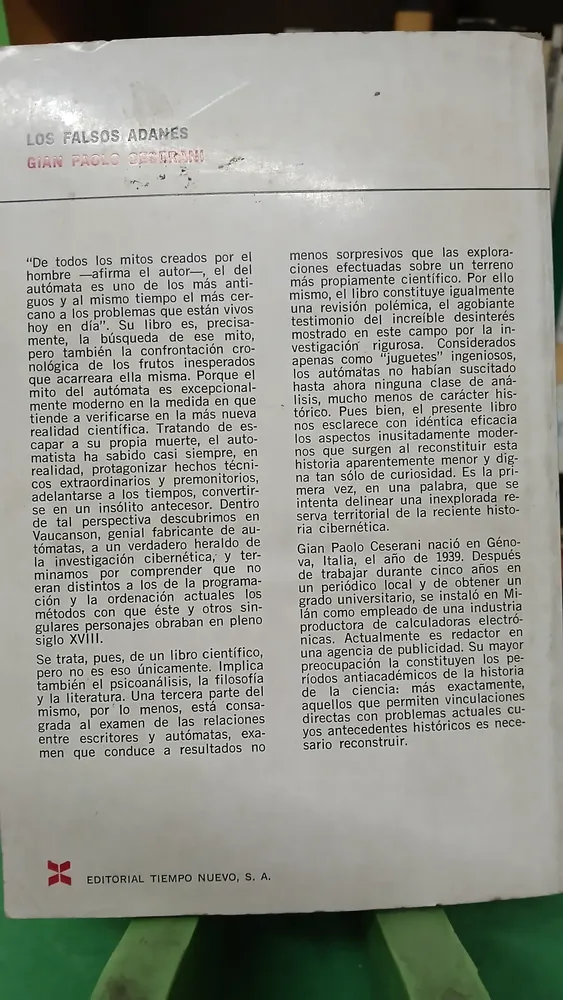 Los Falsos Adanes (historia Y Mitos De Los Autómatas)