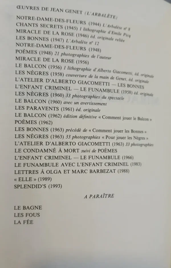 Miracle De La Rose - Jean Genet (francés)