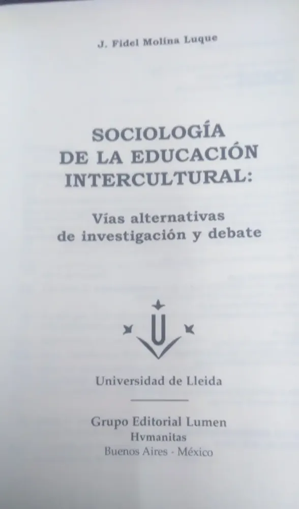 Sociología De La Educación Intercultural- Fidel Molina Luque