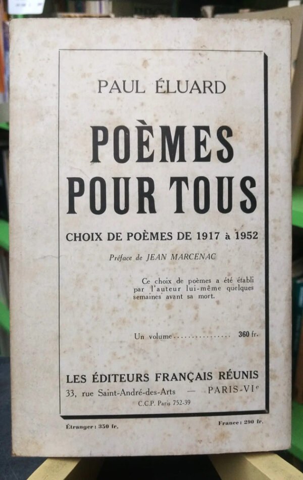 Revue Europe 91-92 Julio-agosto 1953 Paul Eluard  En Francés