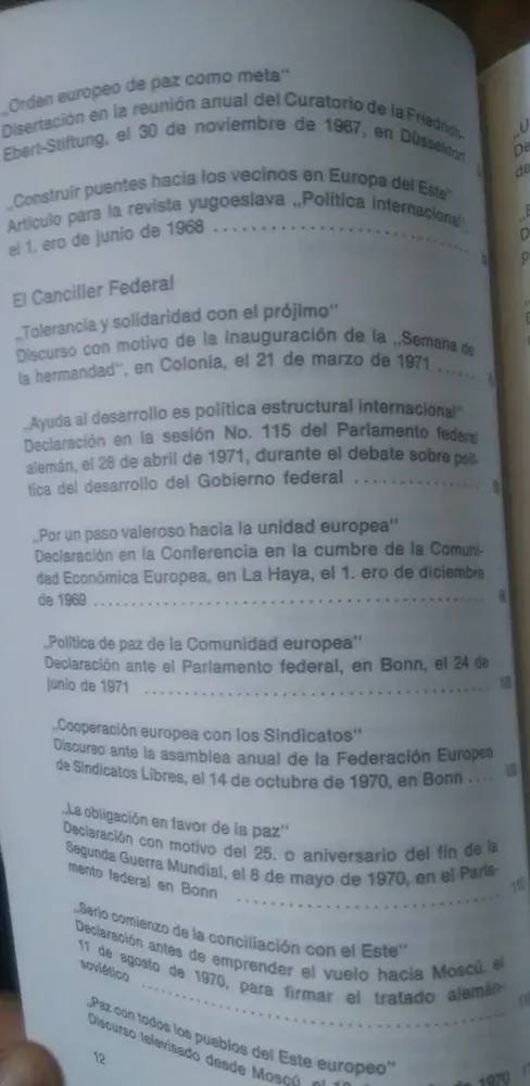 Paz, Discursos Y Escritos Del Premio Nobel 1971 Willy Brandt