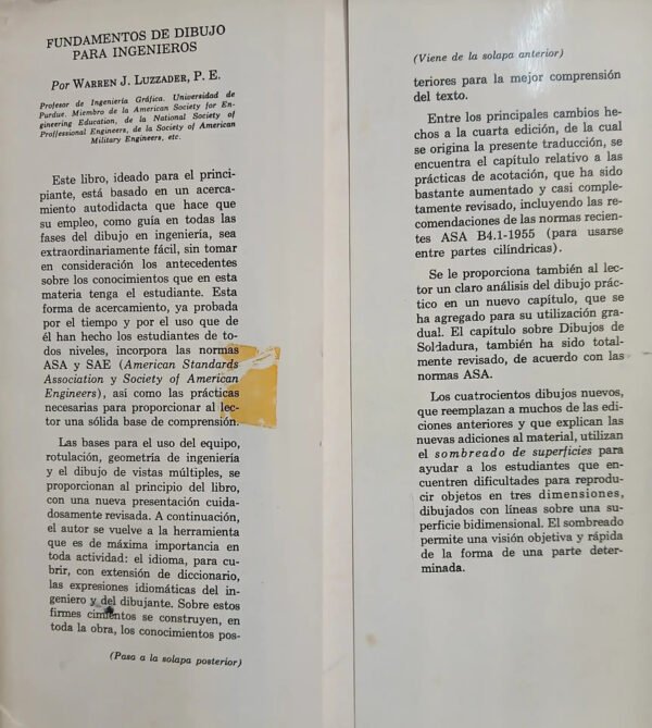 712033-MLA84470808591_052025 Fundamentos De Dibujo Para Ingenieros - Warren J. Luzadder