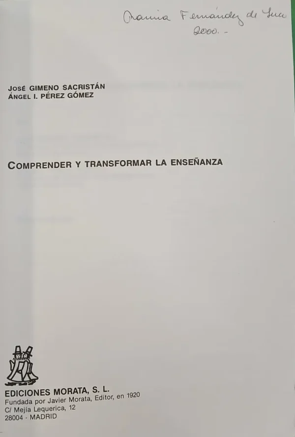 735509-MLA110958181911_042026 Comprender Y Transformar La Enseñanza - Sacristán - Pérez