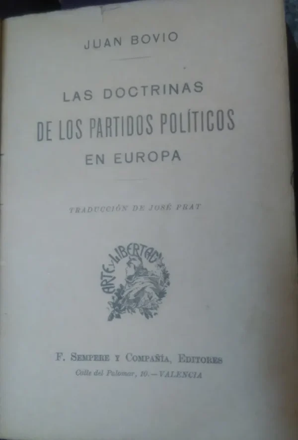 Las Doctrinas De Los Partidos Políticos En Europa Juan Bovio
