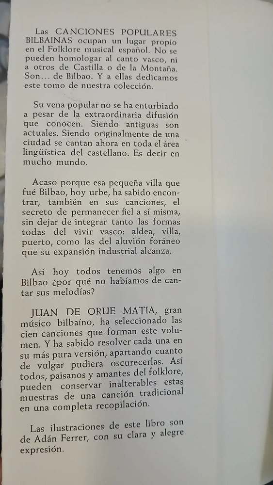 755362-MLA99631585963_112025 Canciones Populares Bilbainas - Recopilado J. De Orúe Matia