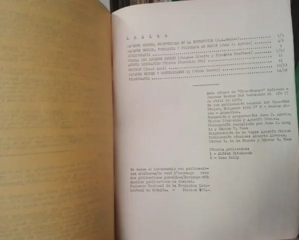 Revista Cine-ensayo Nro 3 Cine-club Núcleo Buenos Aires 1960