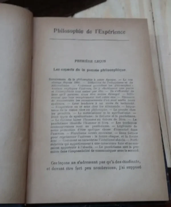 Philosophie De L'expérience - James, Willliam