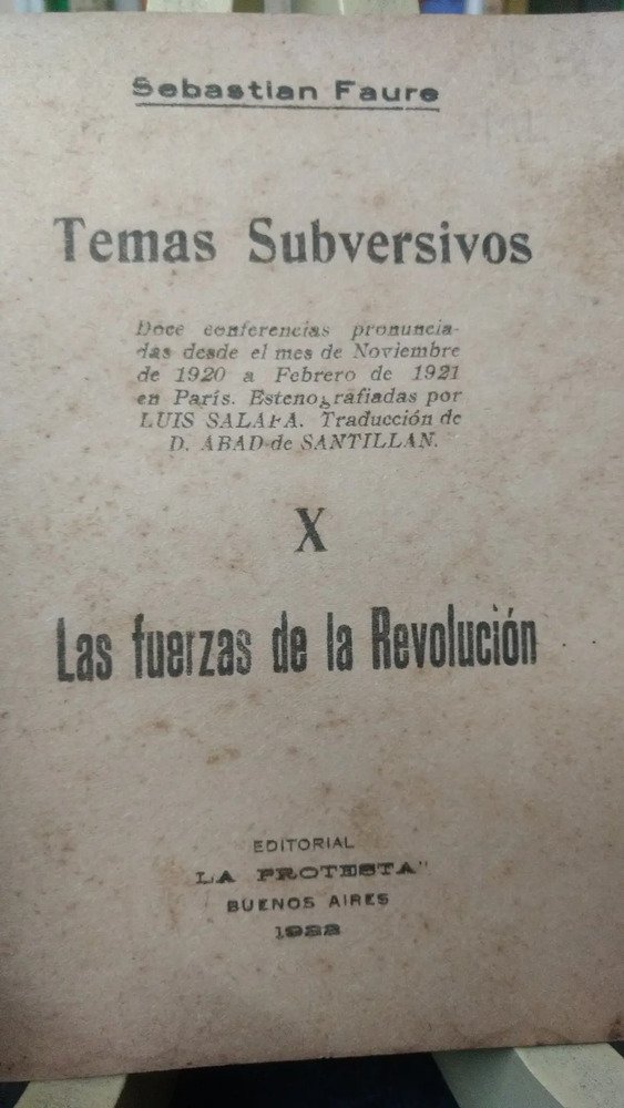 788125-MLA75635214990_042024 La Protesta: Temas Subversivos Por Sebastian Faure - Nº 10