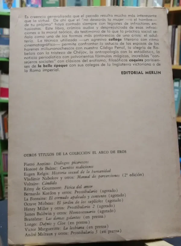 Manual Del Adulterio: Antología Del Amor Ilegal. Colección.