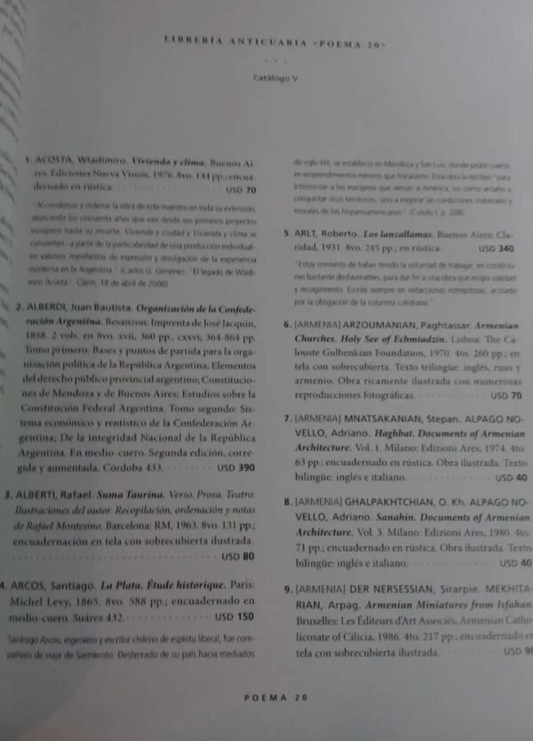 Librería Anticuaria  Poema 20  Catálogo V