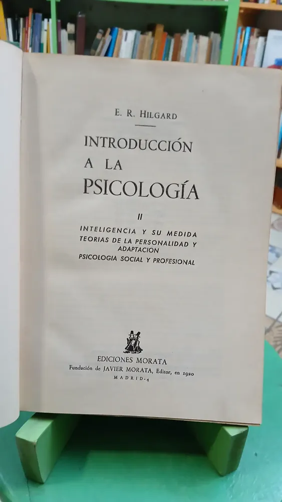 Introducción A La Psicología Tomos 1/2 E. R. Hilgard Morata