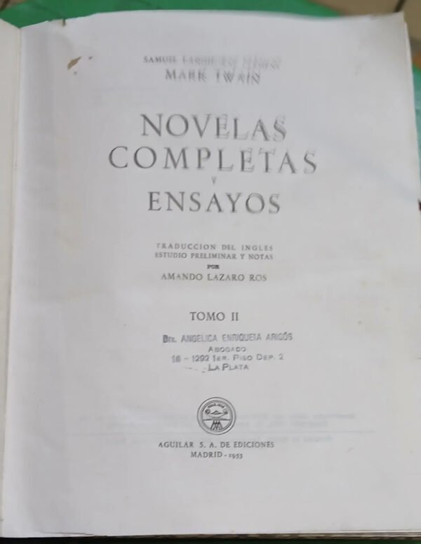 821849-MLA107641489283_022026 Mark Twain - Novelas Completas Y Ensayos T 1 Y 2 - Aguilar