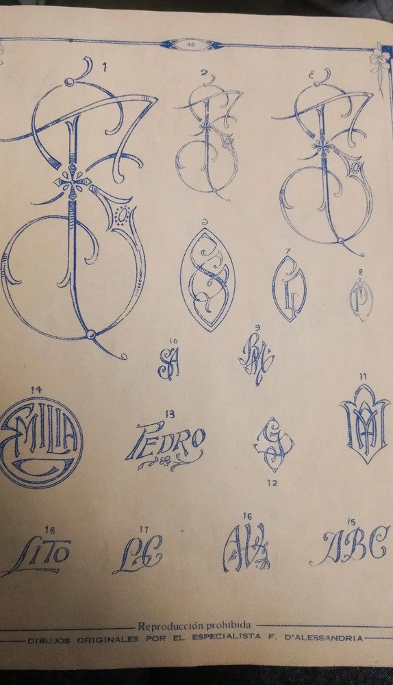 Monogramas Modernos Dibujos Originales Por F. D' Alessandria