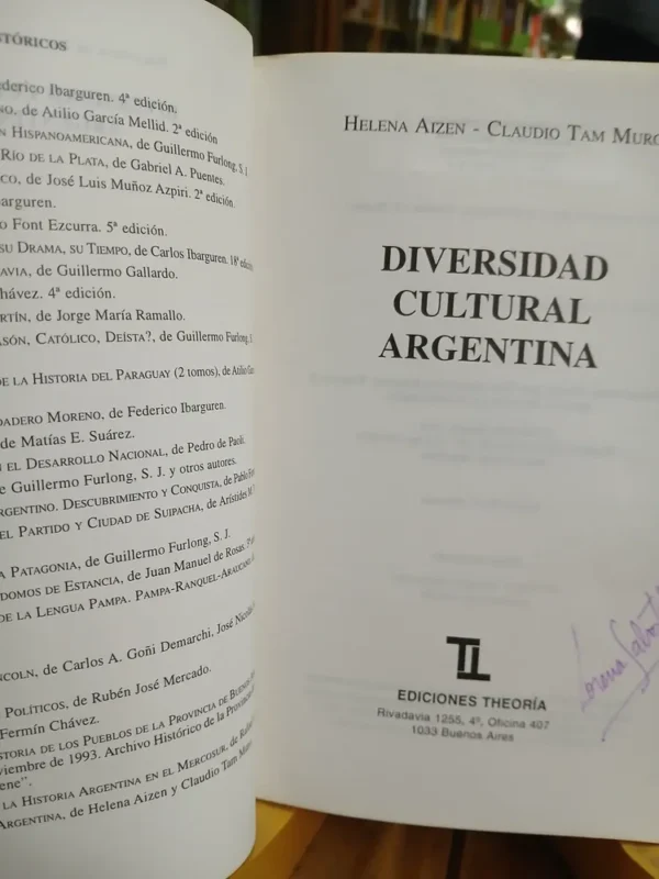 853231-MLA81854788610_012025 Diversidad Cultural Argentina Helena Aizen, Tam Muro Theoría