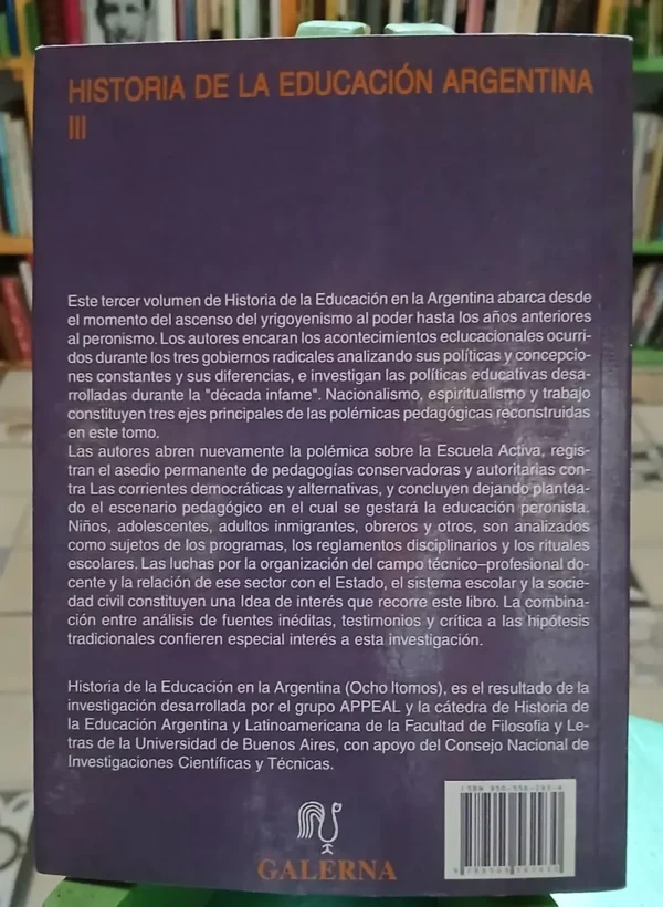864841-MLA103235215700_012026 Historia De La Educación Argentina 3 - Adriana Puiggrós