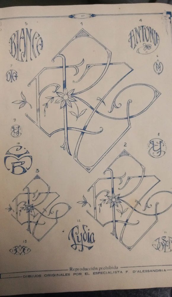 Monogramas Modernos Dibujos Originales Por F. D' Alessandria