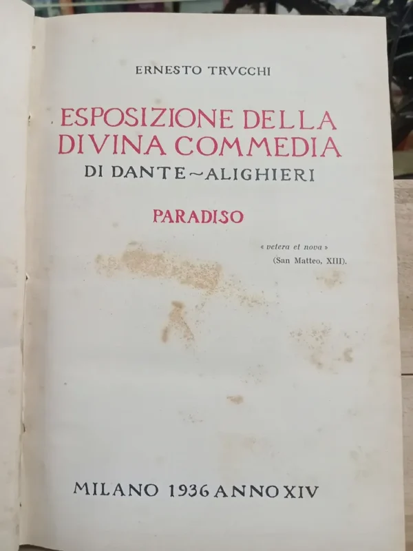 Exposizione Della Divina Commedia, Paradiso