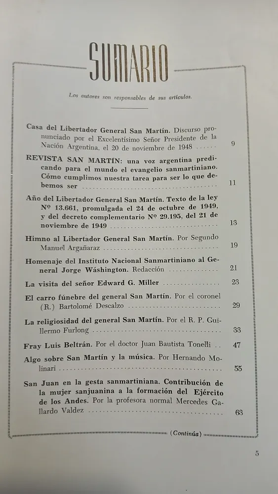 877187-MLA87724673205_072025 San Martín Revista Del Instituto Nacional Sanmartiniano # 27