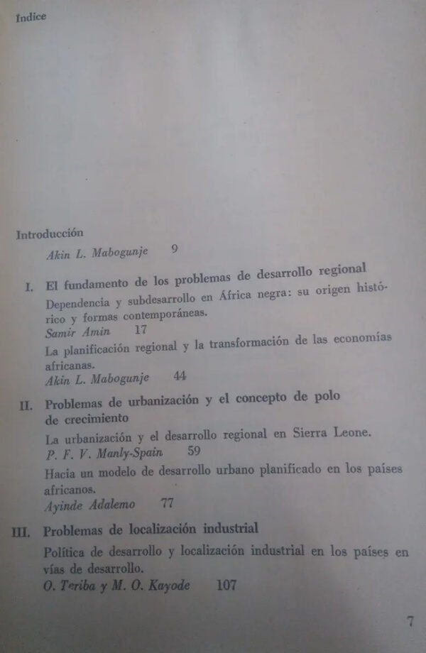 Planificación Regional Y Desarrollo Nacional En África Akin