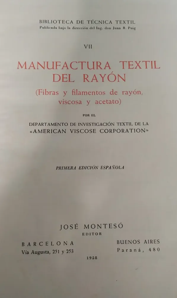 Manufactura Textil Del Rayón Investigación Textil American V