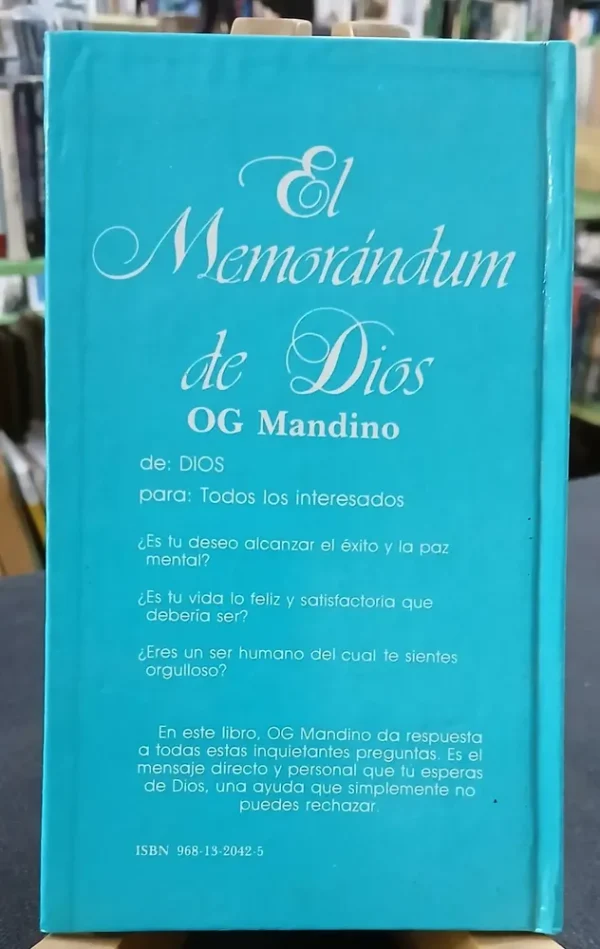 El Memorándum De Dios Og Mandino Editorial Diana 2da Ed 1993