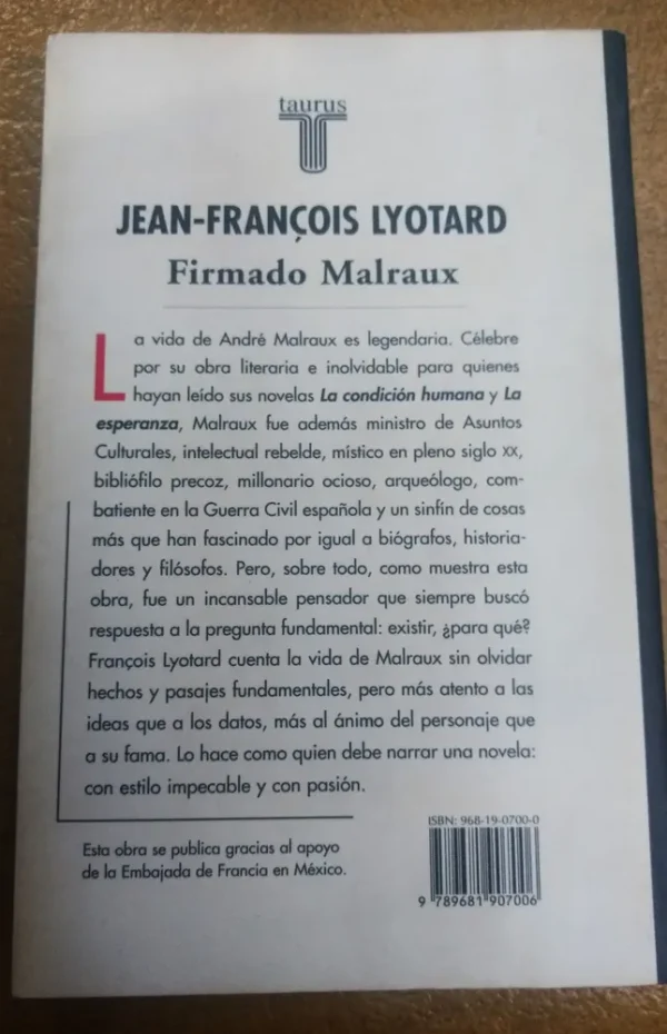 Firmado Malraux - Jean-françois Lyotard -