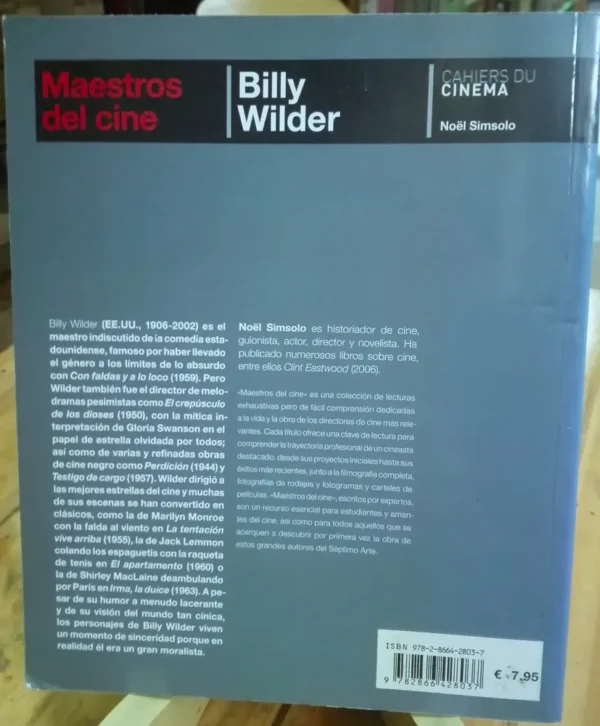 Maestros Del Cine Billy Wilder Noël Simsolo - Cahiers Cinema