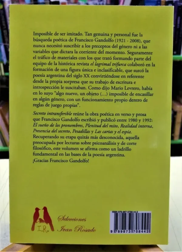961874-MLA49796416420_042022 Secreto Intransferible: Versos Y Prosas - Francisco Gandolfo
