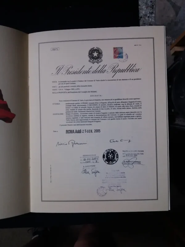 966376-MLA33025612201_112019 Comune Di Vasia - Archivo De Entrega Del Escudo De La Comuna