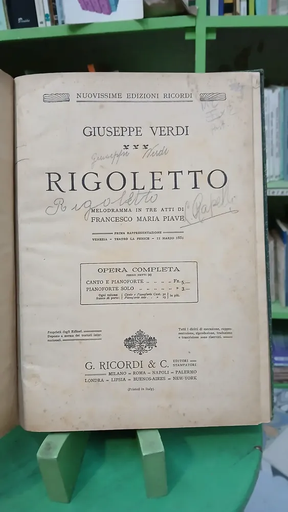 Rigoletto, Opera, Partitura, Giuseppe Verdi