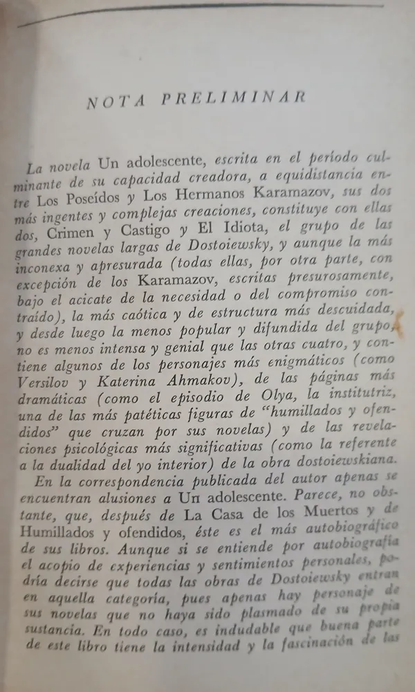 Un Adolescente T. I Y Ii - Fyodor Dostoiewsky