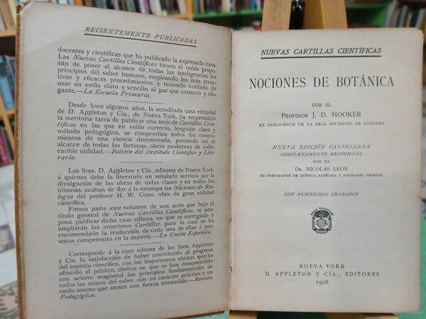 Nociones De Botánica Nuevas Cartillas Científicas J D Hooker