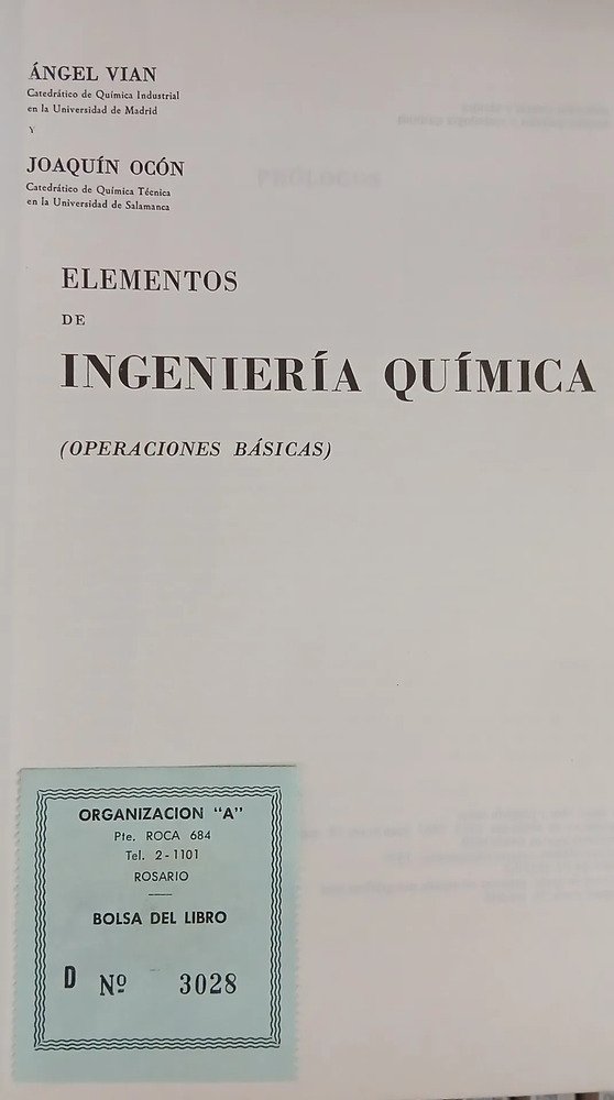 Elementos De Ingeniería Química - Vian/ocón
