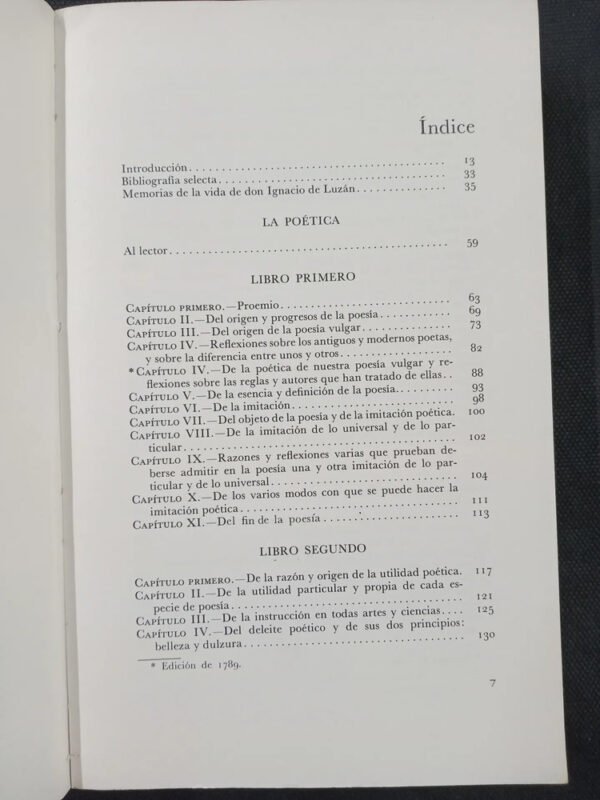 La Poética De Ignacio De Luzán - Ediciones 1737 Y 1789
