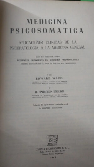 610869-MLA79232845475_092024 Medicina Psicosomática - Edward Weiss -