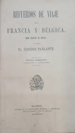 650406-MLA111358091104_052026 Recuerdos De Viaje - Ramón De Mesonero Romanos