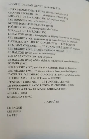 674118-MLA88562847421_072025 Miracle De La Rose - Jean Genet (francés)