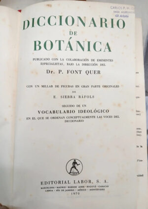 685885-MLA81998354979_012025 Diccionario De Botánica - Dr. P. Font Quer