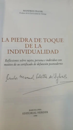 La Piedra De Toque De La Individualidad - Manfred Frank