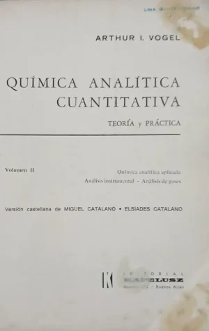 765568-MLA109093201332_042026 Química Analítica Cuantitativa V. 1 Y 2 - Arthur I. Vogel