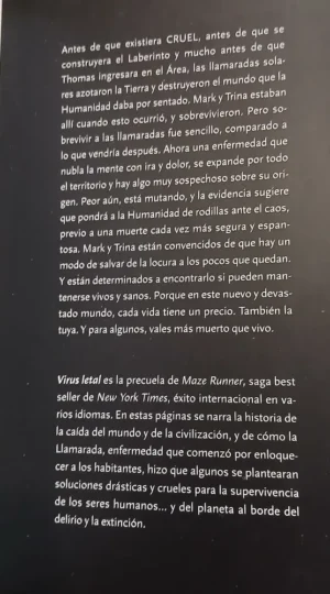 777929-MLA108175657010_032026 Maze Runner: Virus Letal / El Comienzo - James Dashner