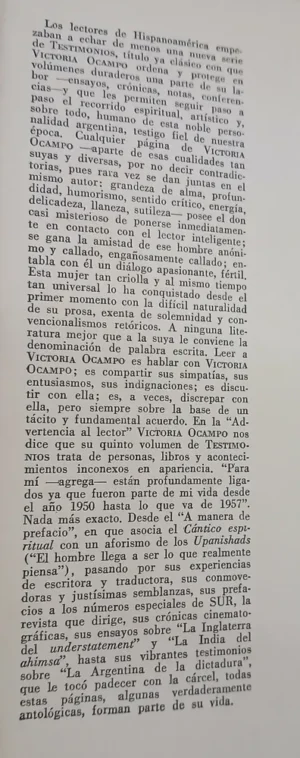 Testimonios - Quinta Serie (1950-1957) - Victoria Ocampo