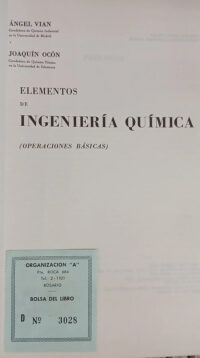 Elementos De Ingeniería Química - Vian/ocón