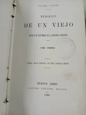 839992-MLA82188885908_022025 Memorias De Un Viejo - Victor Gálvez -
