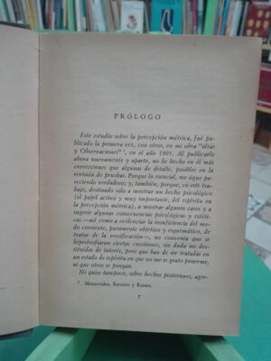 858881-MLA92677445060_092025 Sobre La Percepcion Metrica Poetica, Vaz Ferreira, Carlos