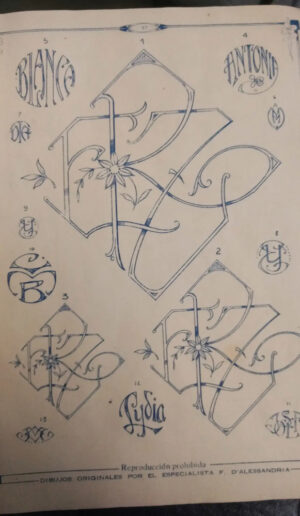 Monogramas Modernos Dibujos Originales Por F. D' Alessandria