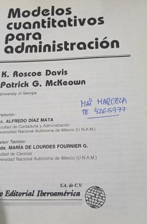 Modelos Cuantitativos Para Administración - Davis, Mckeown